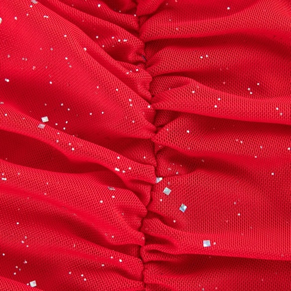 One Shoulder Rhinestone Ruched Bust Bodycon Dress - Picture 9 of 10